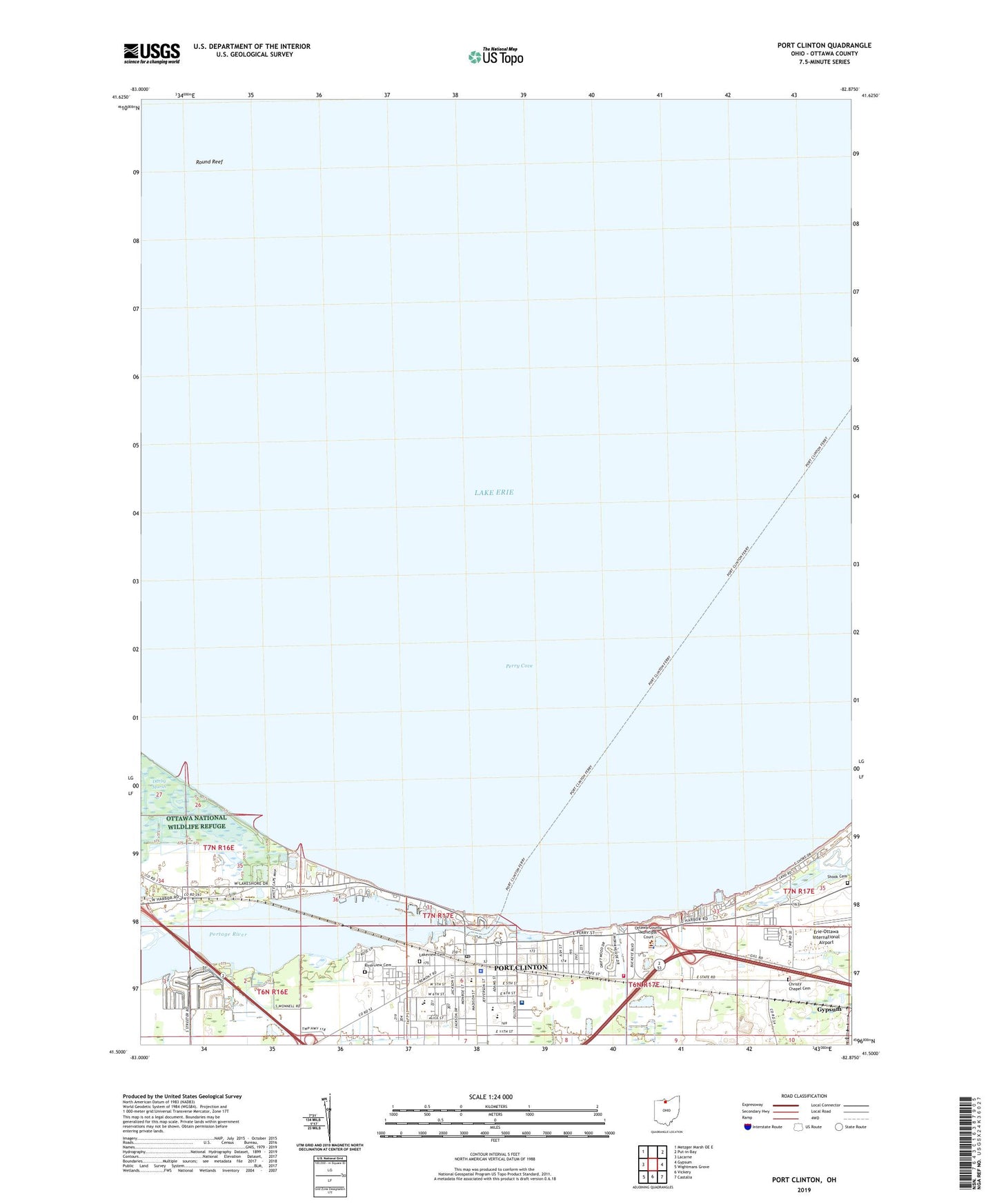Port Clinton Ohio US Topo Map Image