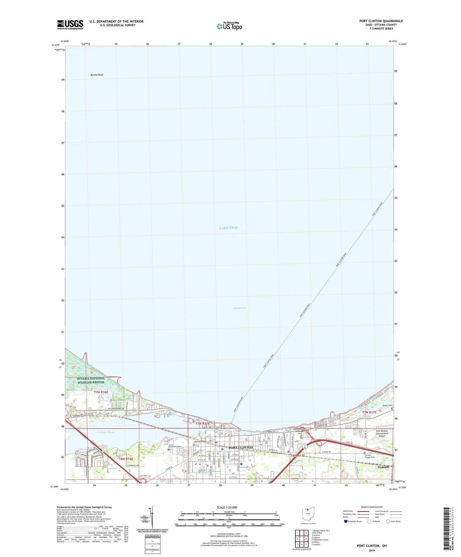 Port Clinton Ohio US Topo Map Image