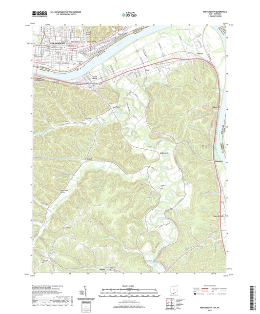 Portsmouth Ohio US Topo Map Image