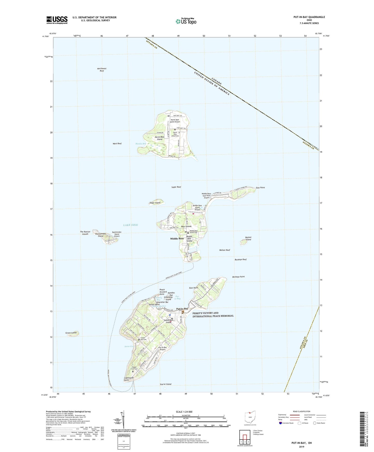 Put-in-Bay Ohio US Topo Map Image