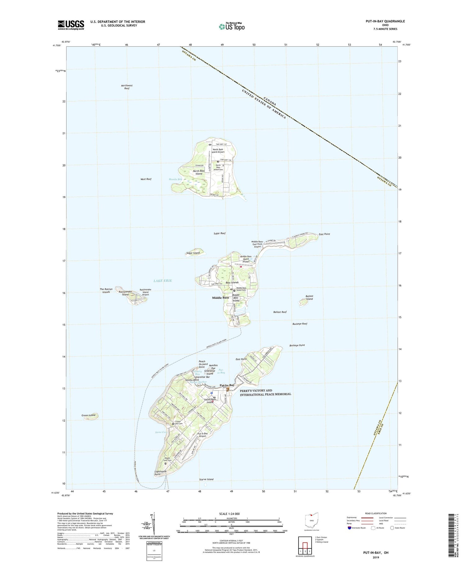 Put-in-Bay Ohio US Topo Map Image