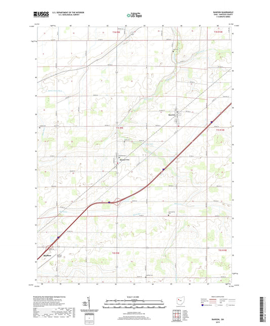 Rawson Ohio US Topo Map Image