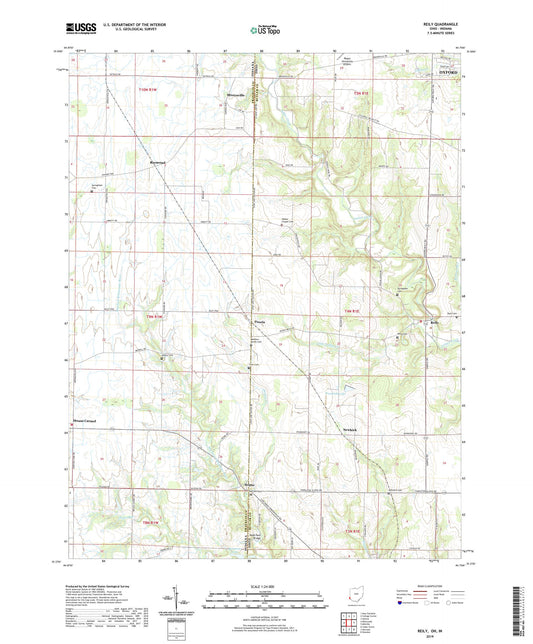 Reily Ohio US Topo Map Image