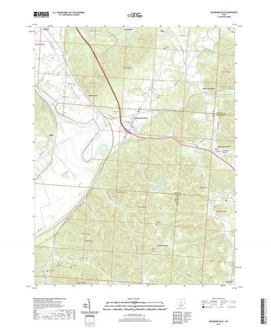 Richmond Dale Ohio US Topo Map Image
