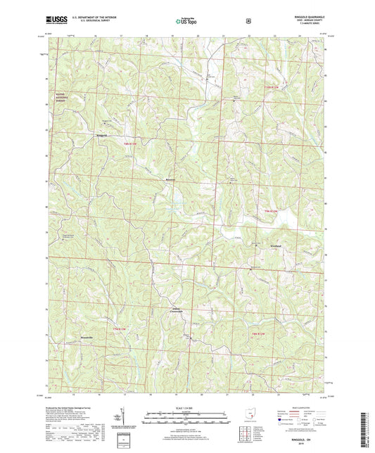 Ringgold Ohio US Topo Map Image