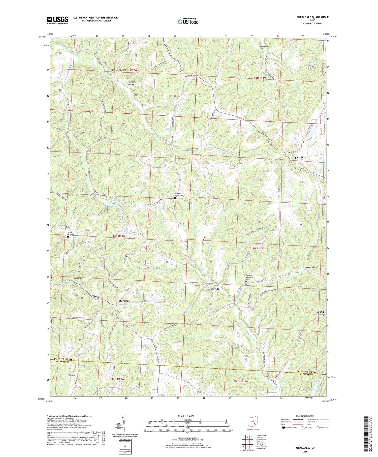 Ruraldale Ohio US Topo Map Image