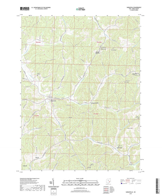 Sarahsville Ohio US Topo Map Image