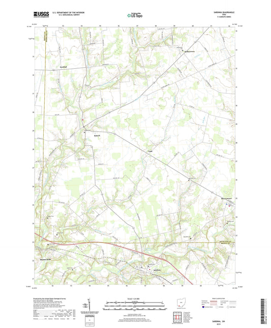 Sardinia Ohio US Topo Map Image