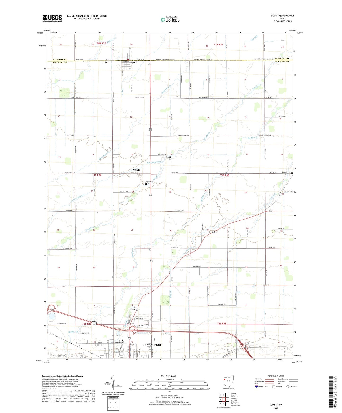 Scott Ohio US Topo Map Image