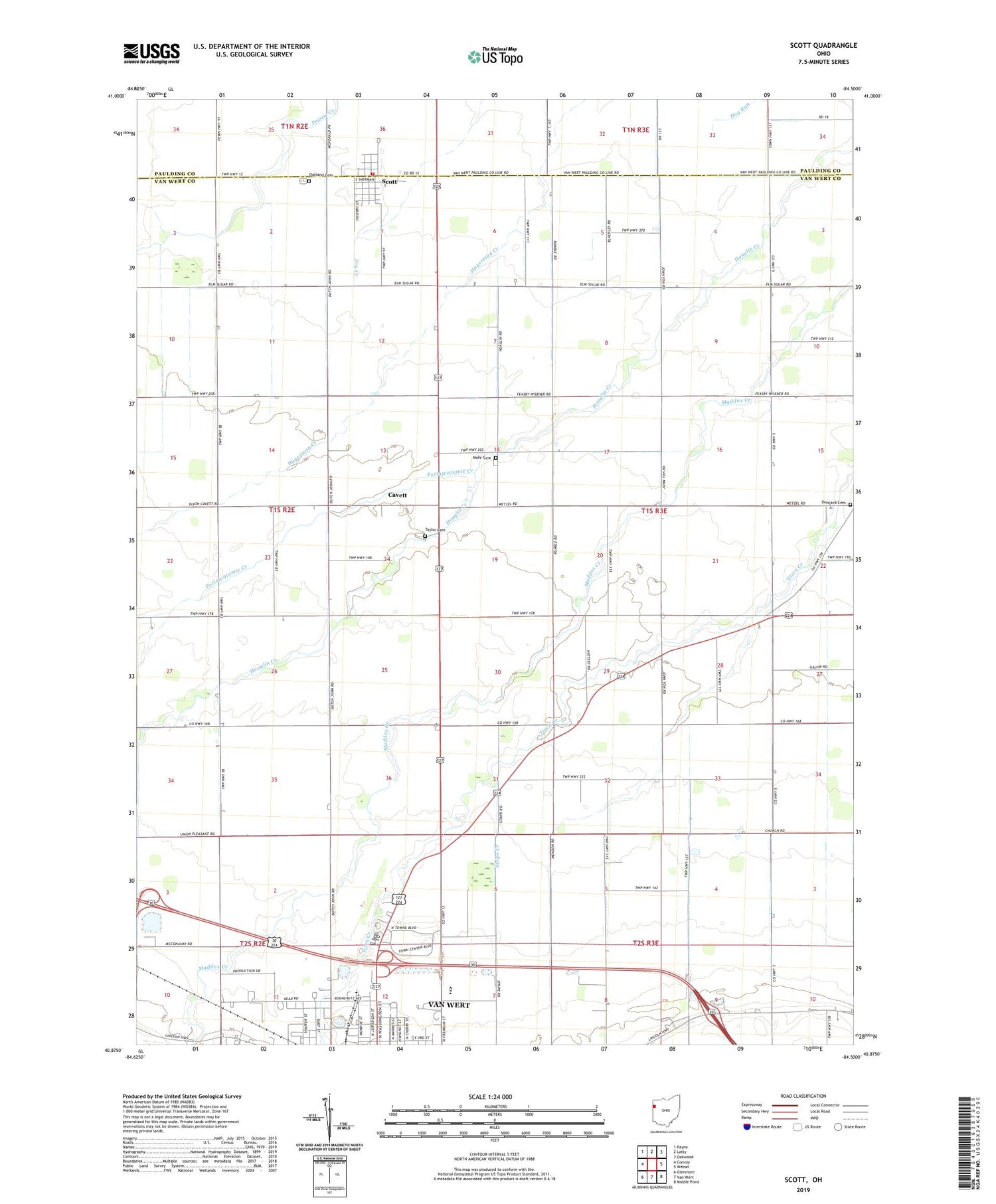 Scott Ohio US Topo Map Image