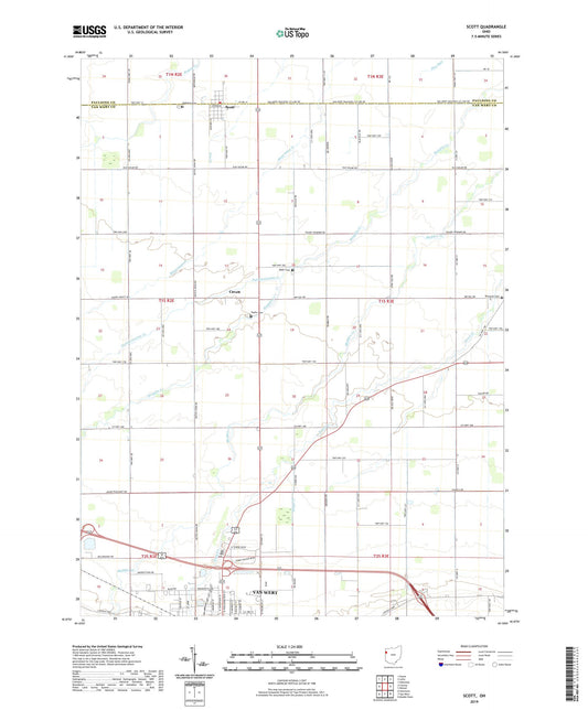 Scott Ohio US Topo Map Image