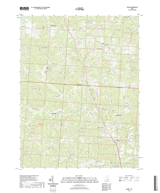 Shade Ohio US Topo Map Image