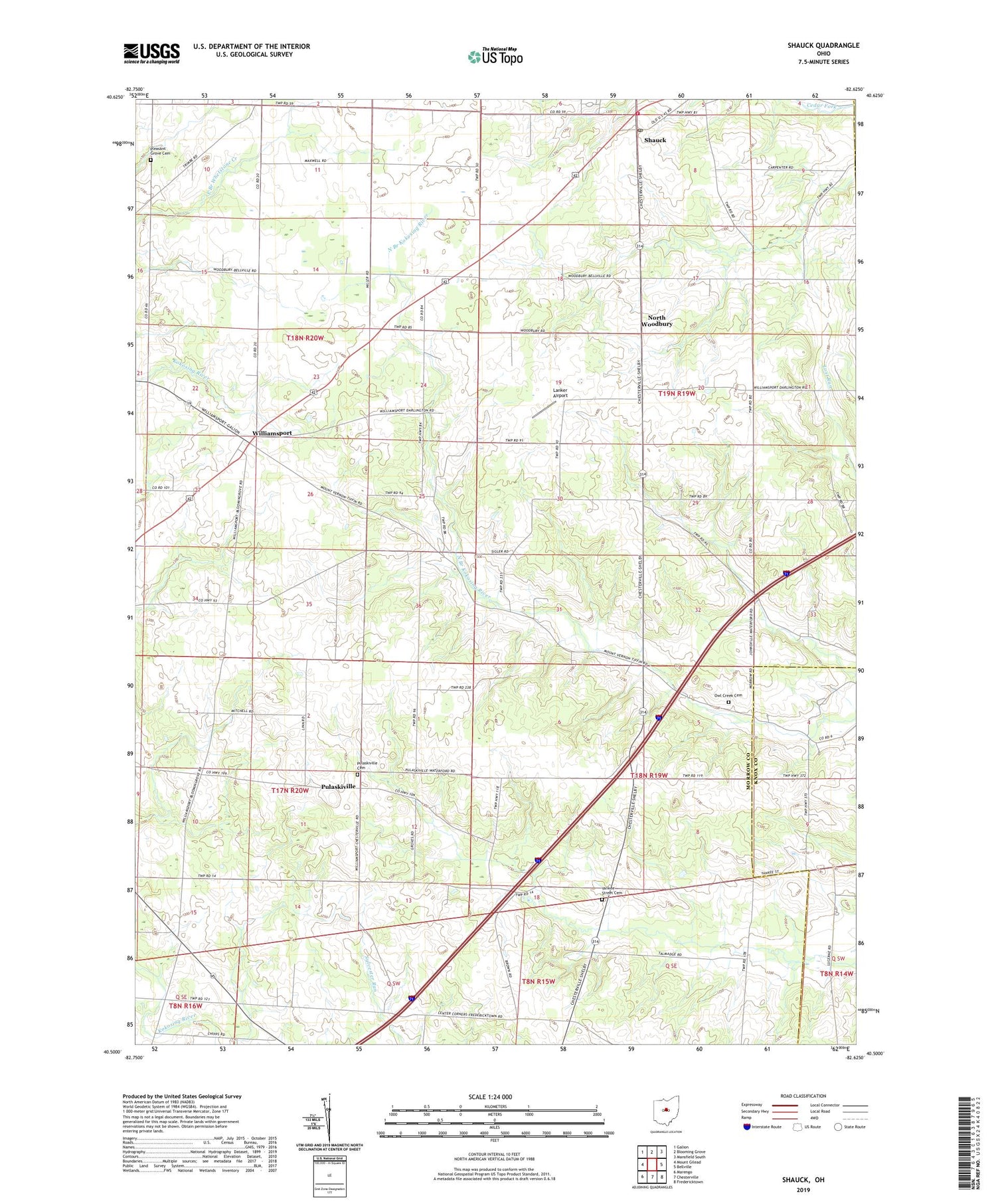 Shauck Ohio US Topo Map Image