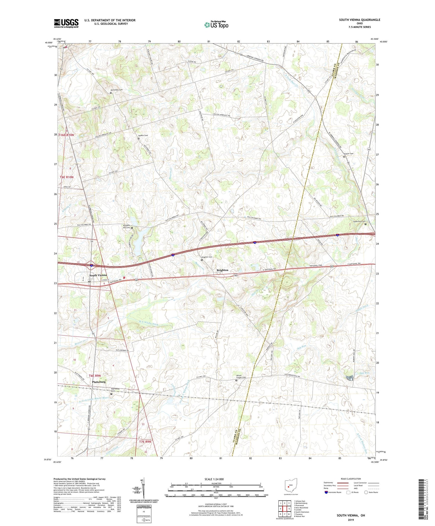 South Vienna Ohio US Topo Map Image
