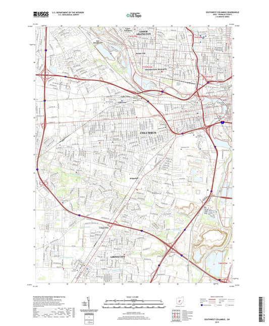 Southwest Columbus Ohio US Topo Map Image