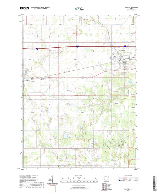 Swanton Ohio US Topo Map Image