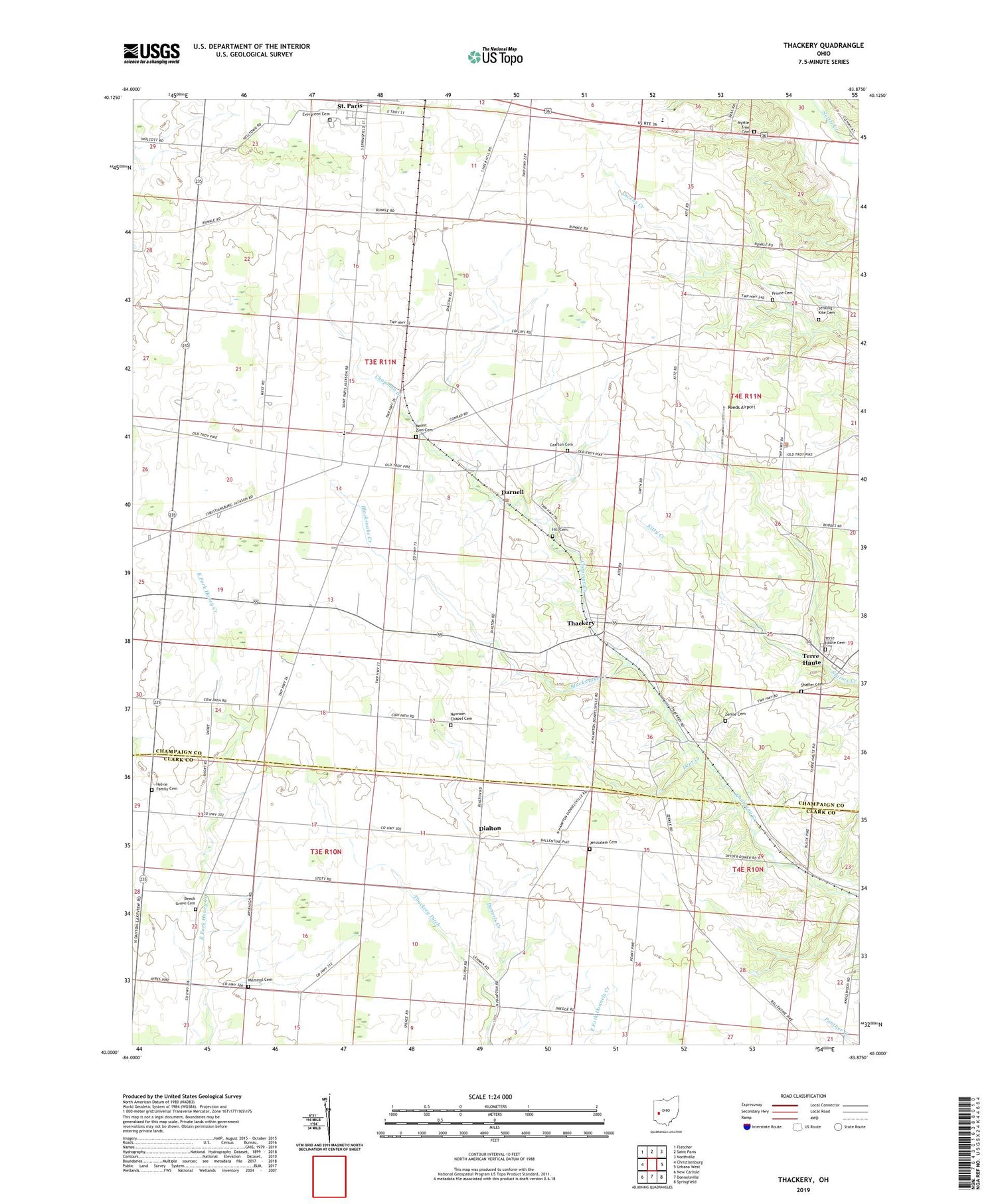 Thackery Ohio US Topo Map Image
