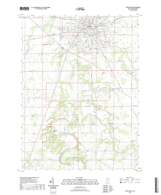 Tiffin South Ohio US Topo Map Image