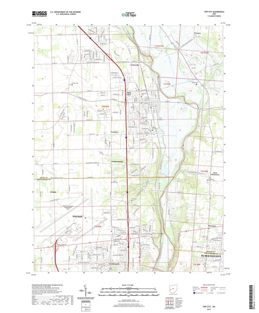 Tipp City Ohio US Topo Map Image
