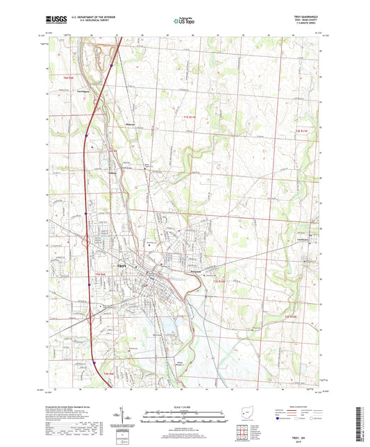 Troy Ohio US Topo Map Image