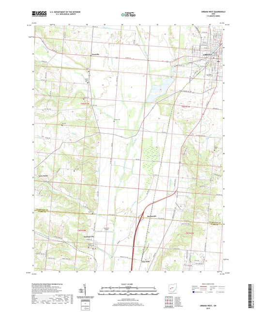 Urbana West Ohio US Topo Map Image