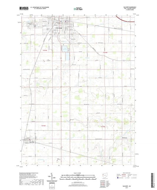 Van Wert Ohio US Topo Map Image