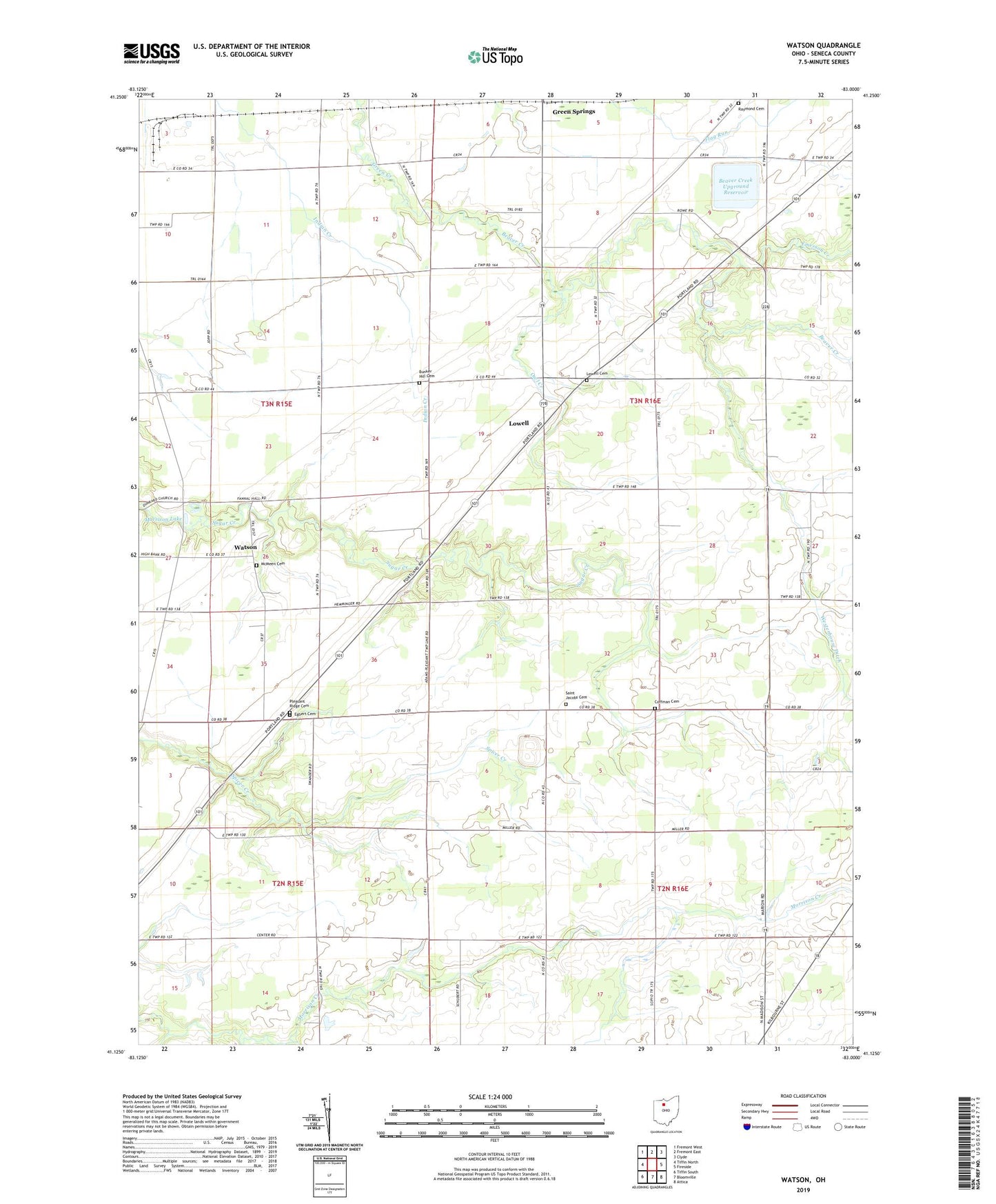 Watson Ohio US Topo Map Image