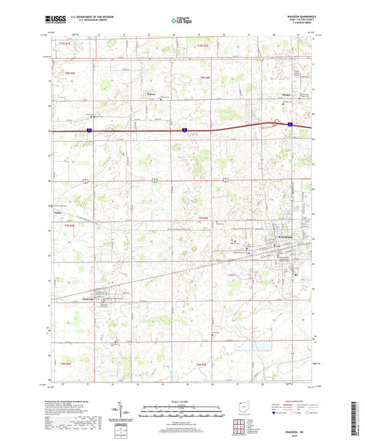 Wauseon Ohio US Topo Map Image