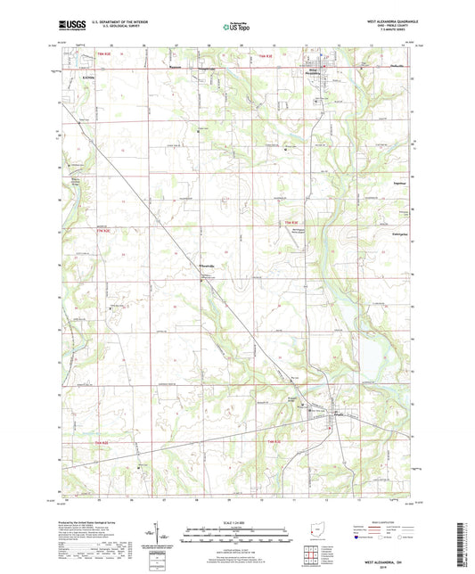 West Alexandria Ohio US Topo Map Image