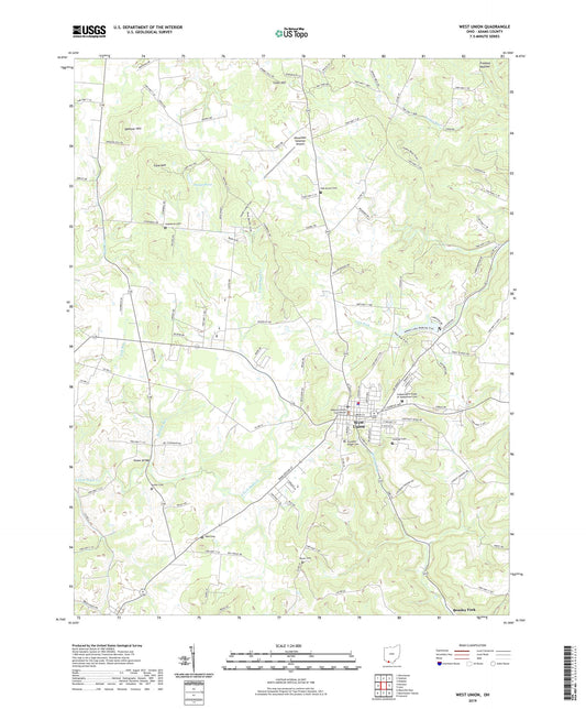 West Union Ohio US Topo Map Image
