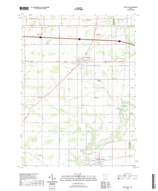 West Unity Ohio US Topo Map Image