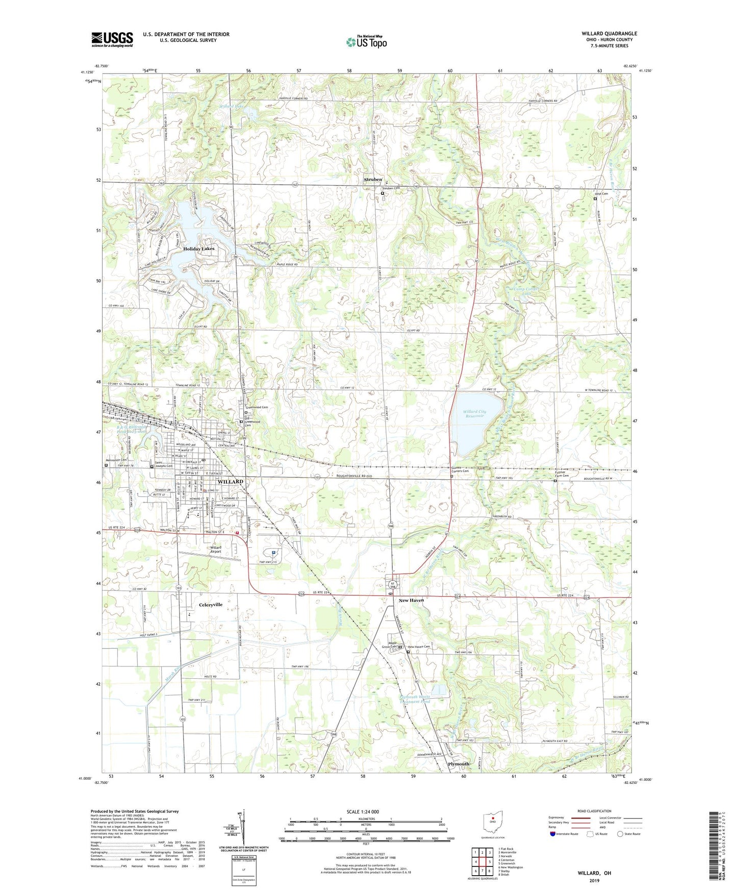 Willard Ohio US Topo Map Image