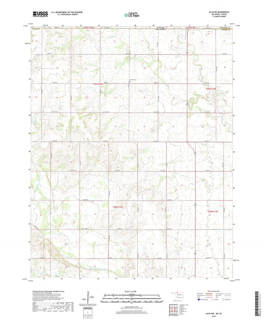 Alva NW Oklahoma US Topo Map Image