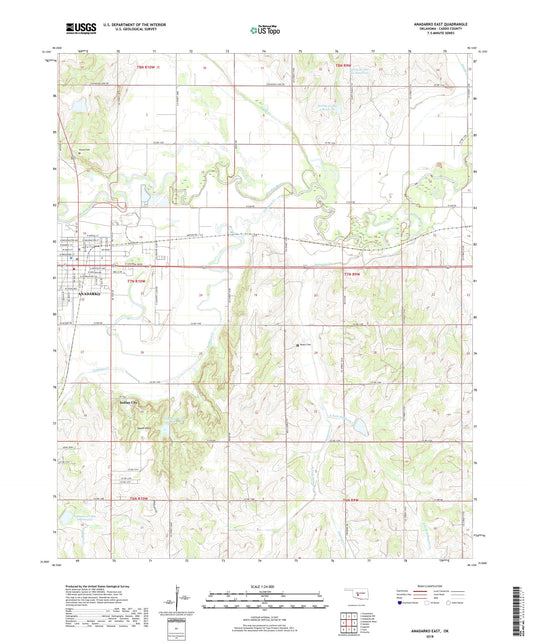 Anadarko East Oklahoma US Topo Map Image
