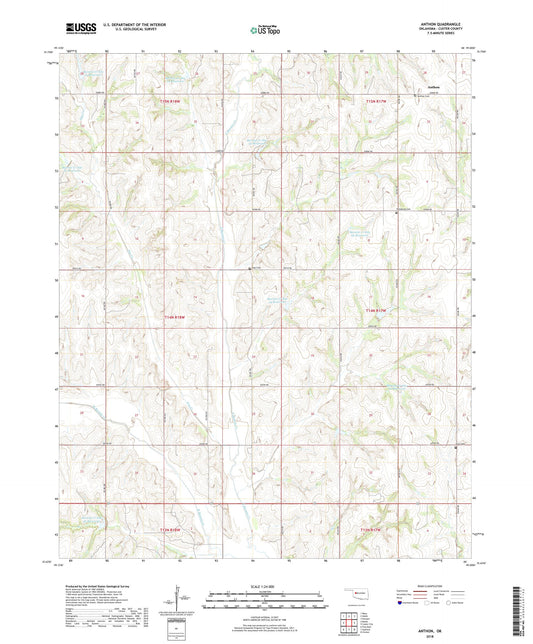 Anthon Oklahoma US Topo Map Image