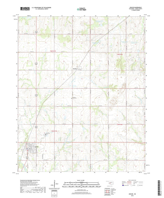 Apache Oklahoma US Topo Map Image