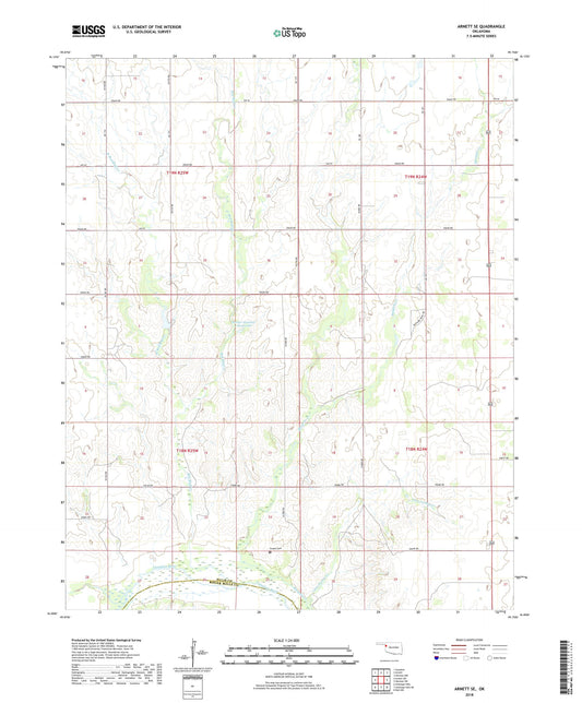 Arnett SE Oklahoma US Topo Map Image