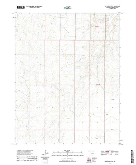 Autograph Cliff Oklahoma US Topo Map Image