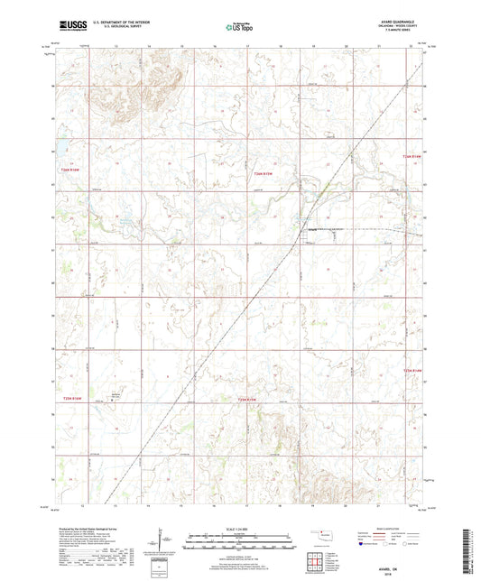 Avard Oklahoma US Topo Map Image