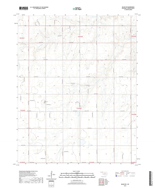 Balko SW Oklahoma US Topo Map Image
