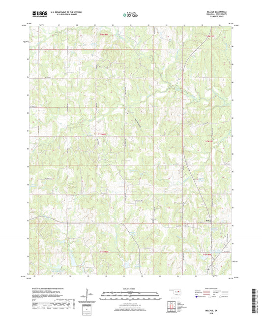Bellvue Oklahoma US Topo Map Image