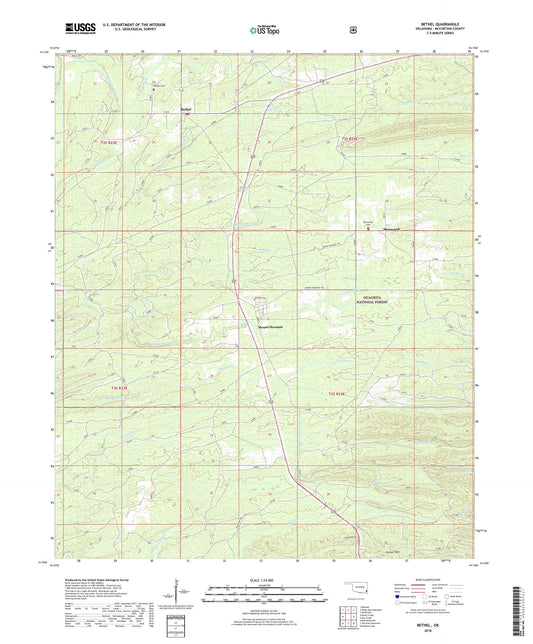Bethel Oklahoma US Topo Map Image