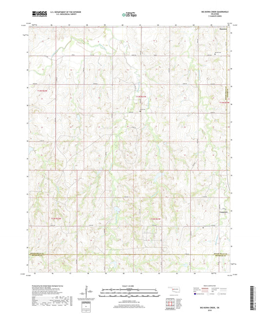 Big Kiowa Creek Oklahoma US Topo Map Image