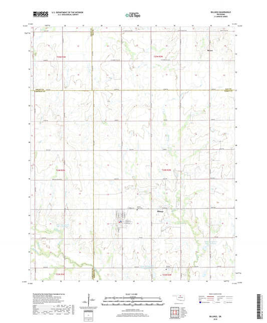 Billings Oklahoma US Topo Map Image