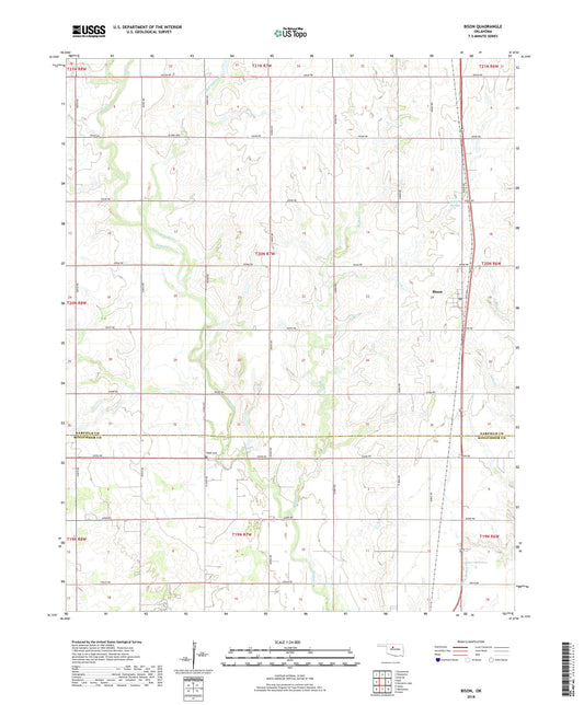 Bison Oklahoma US Topo Map Image