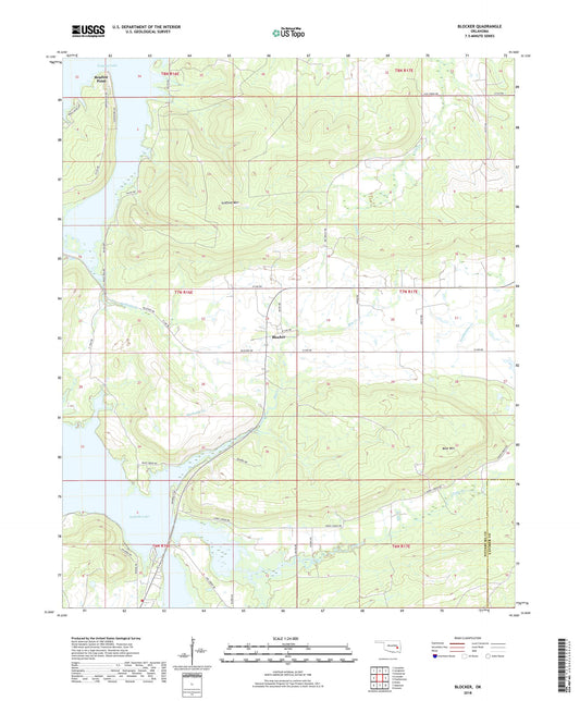 Blocker Oklahoma US Topo Map Image