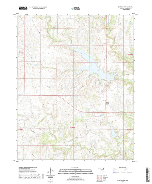 Bluestem Lake Oklahoma US Topo Map Image