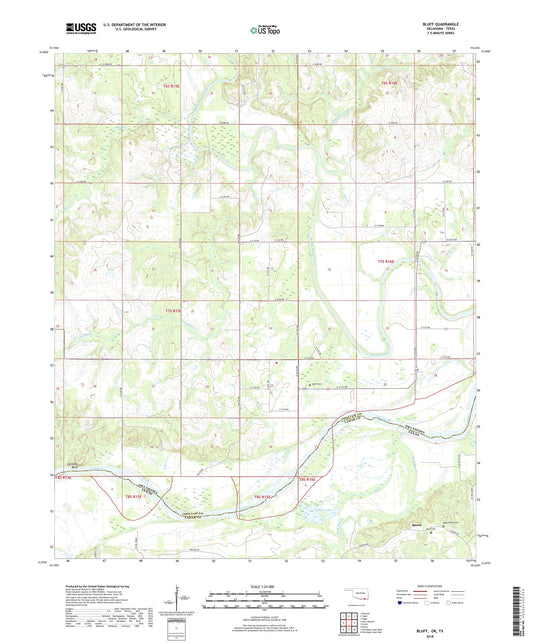 Bluff Oklahoma US Topo Map Image