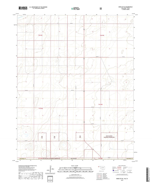 Boise City SE Oklahoma US Topo Map Image