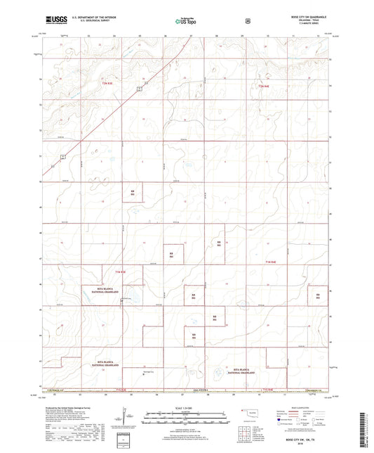 Boise City SW Oklahoma US Topo Map Image